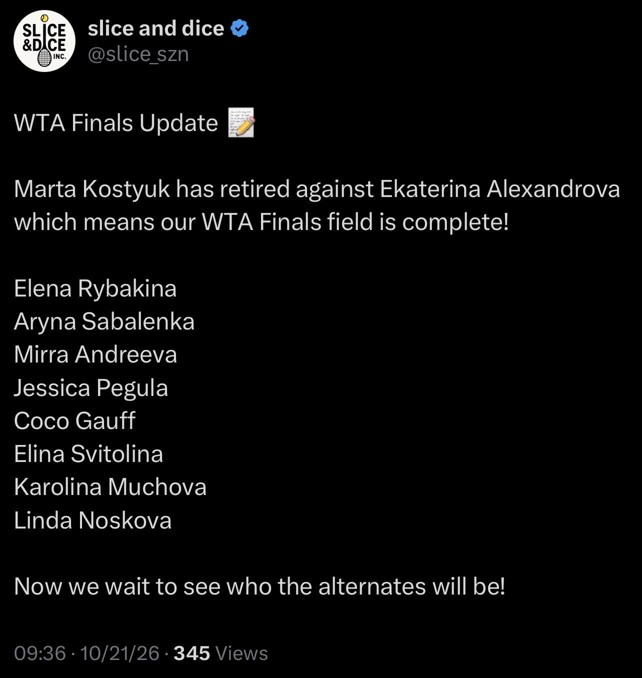 The race to the WTA Finals is over
